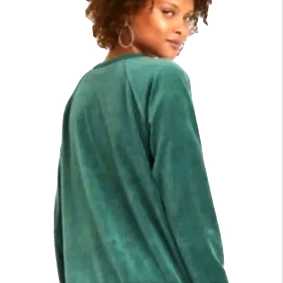 knox rose women’s pullover crewneck velvety sweatshirt-verde Green - Picture 9 of 12